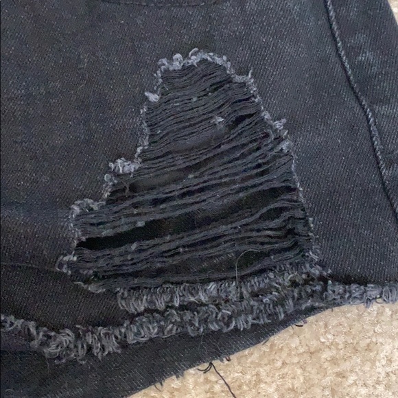 Black Ripped Shorts - Picture 4 of 5